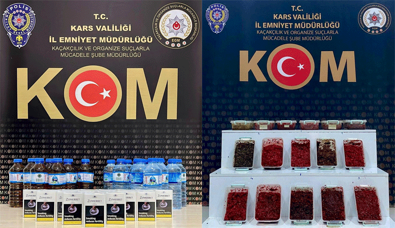 Kars’ta türün kaçak tütün operasyonu