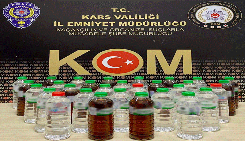 Kars'ta kaçak alkol ve sigara operasyonu