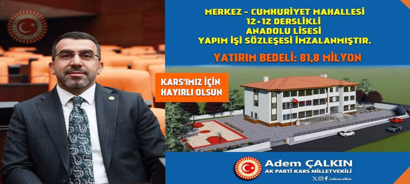 Çalkın’dan Kars’a Anadolu Lisesi müjdesi