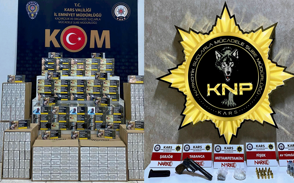 Kars’ta çok sayıda gümrük kaçağı ürün ele geçirildi