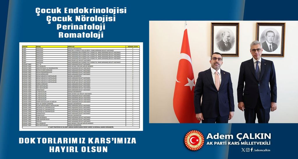 Çalkın’dan Kars’a doktor atması müjdesi!