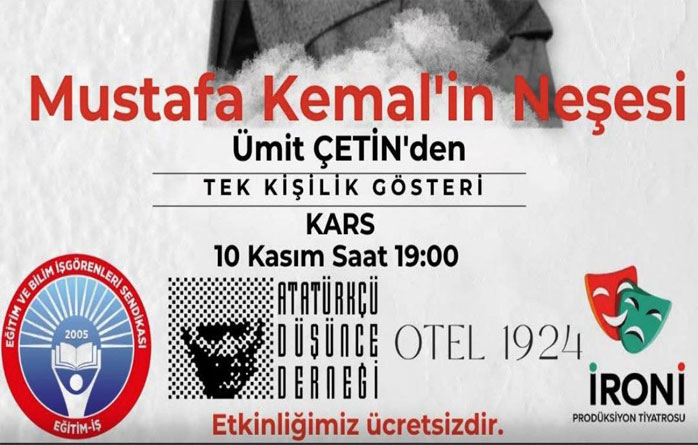 Kars’ta tek kişilik gösteri: Mustafa Kemal’in neşesi
