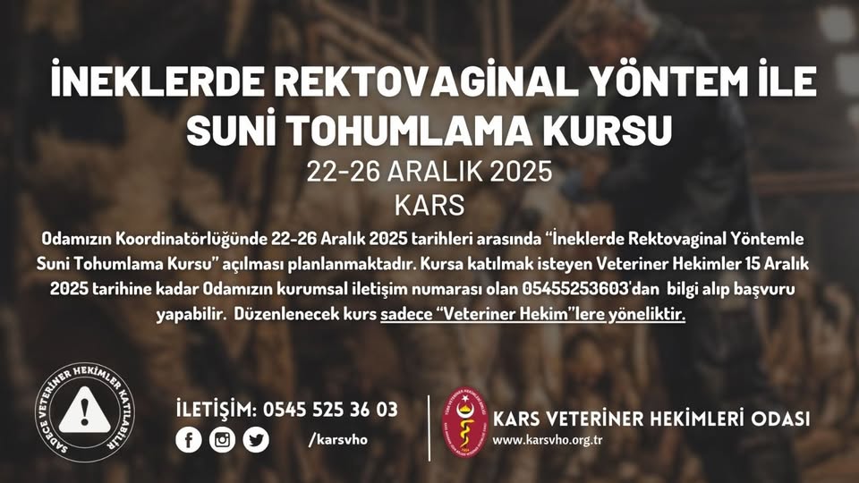 Kars’ta veteriner hekimlere yönelik suni tohumla kursu