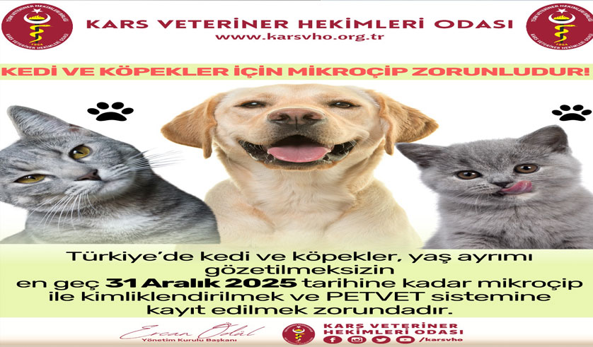 Evcil hayvan kayıt süresi için son gün 31 Aralık