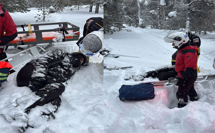 JAK timleri, yarılı kayakçıya anında müdahale etti