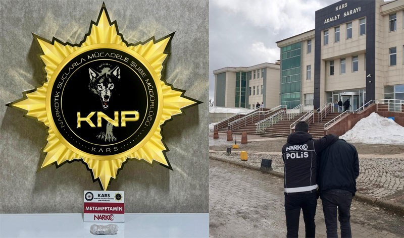 Kars’ta metamfetamin ile yakalanan şahıs tutuklandı