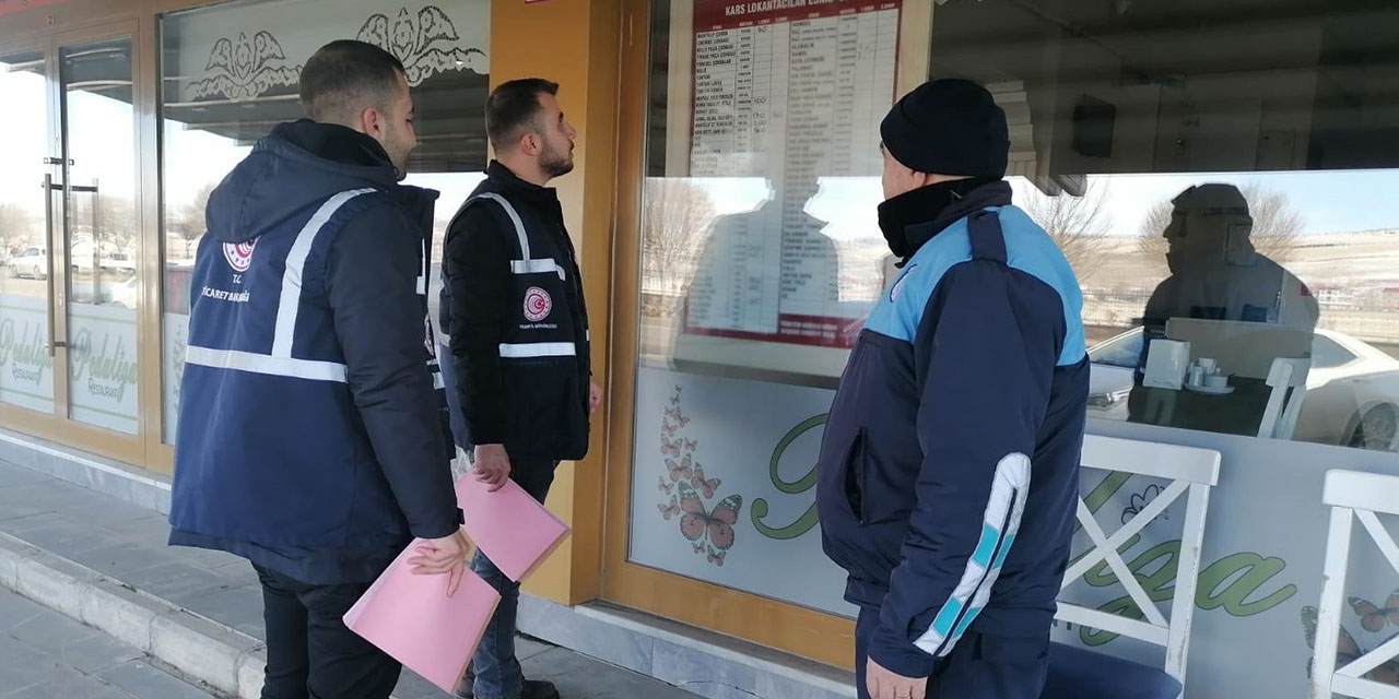 Kars’ta İşyerlerinde Fiyat Listesi Denetimi Yapıldı