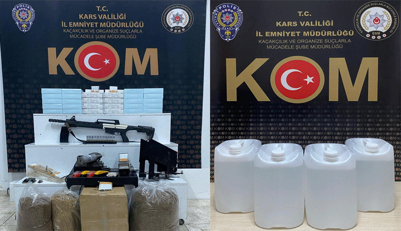 Kars ve Selim’de kaçak içki ve sigara ele geçirildi