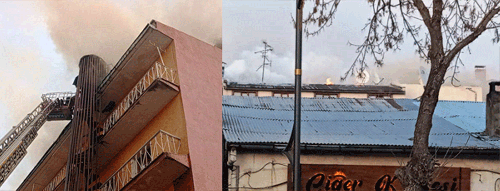 KARS’TA YANAN OTEL UZUN SÜRE SÖNDÜRÜLMEDİ