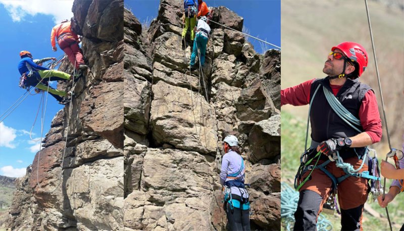 TDF Kars’ta tek ip boylu kaya tırmanış eğitimi verdi