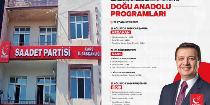 Saadet Partisi Genel Başkanı Mahmut Arıkan Kars’a geliyor